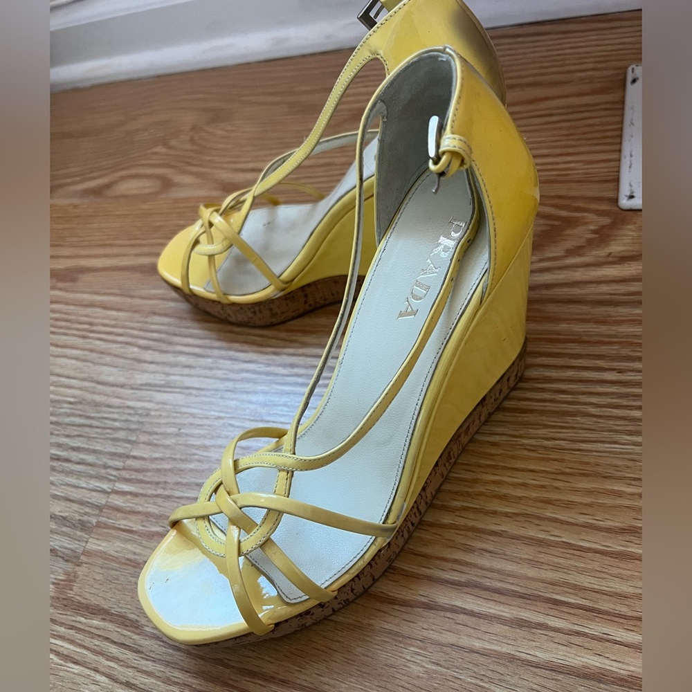 Prada Wedge Bianco Size 38 - Picture 2 of 4